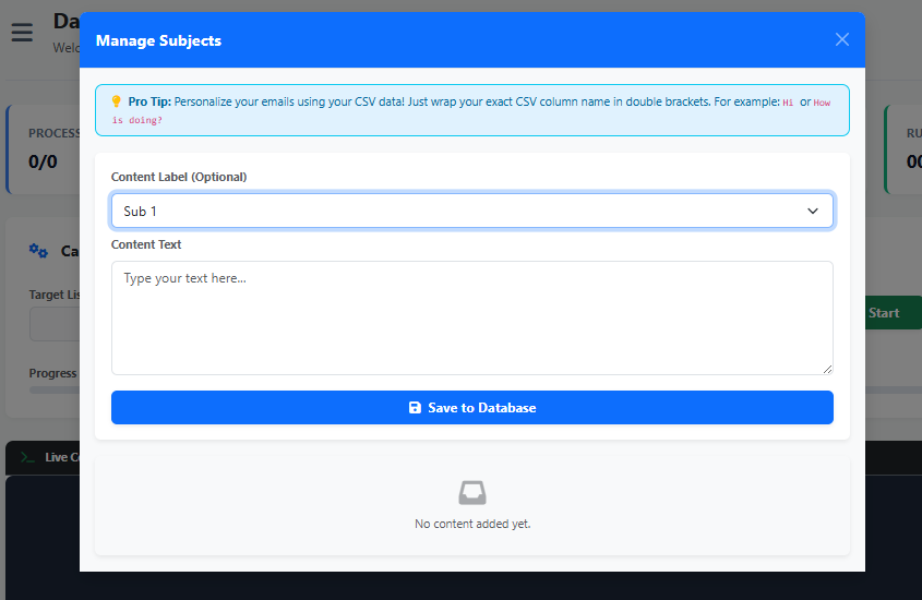 Manage Email Subjects